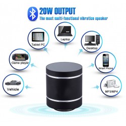 Enceinte Bluetooth D5+ Radio FM Lecteur micro SD - Noir - Antenne - Telecommande - Câble -Ventouse